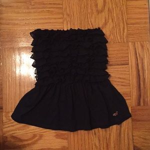 Hollister navy blue ruffles tube top shirt size XS